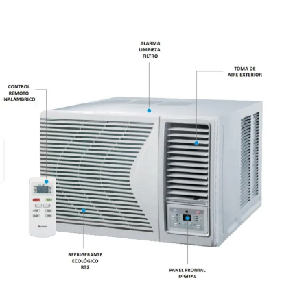 Aire Acondicionado Ventana 12000 Btu, R-32, ANWO