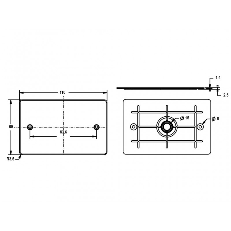 TAPA CAJA CIEGA CON TORNILLOS