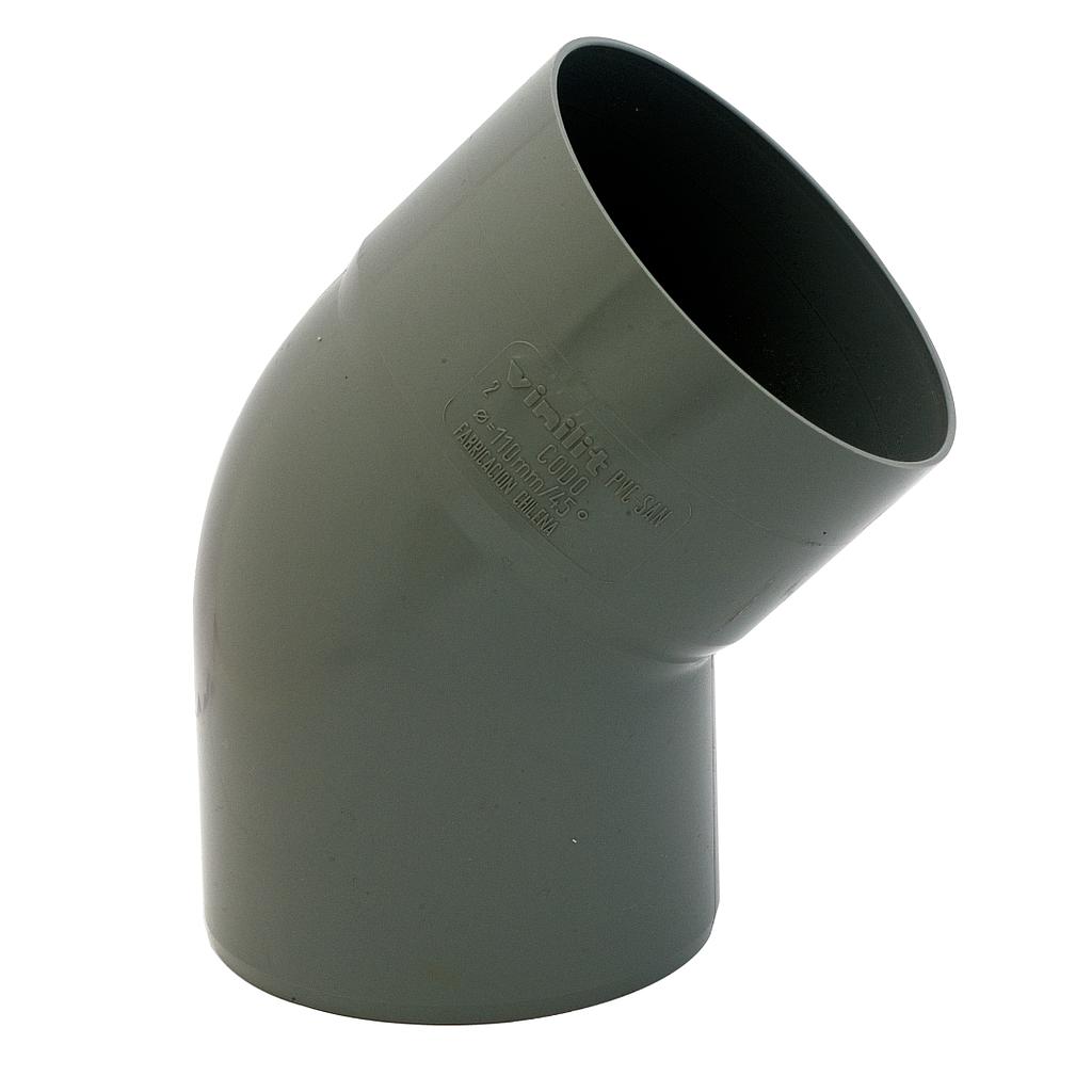 Codo Pvc Sanitario 110x45 (Gris - Vinilit)