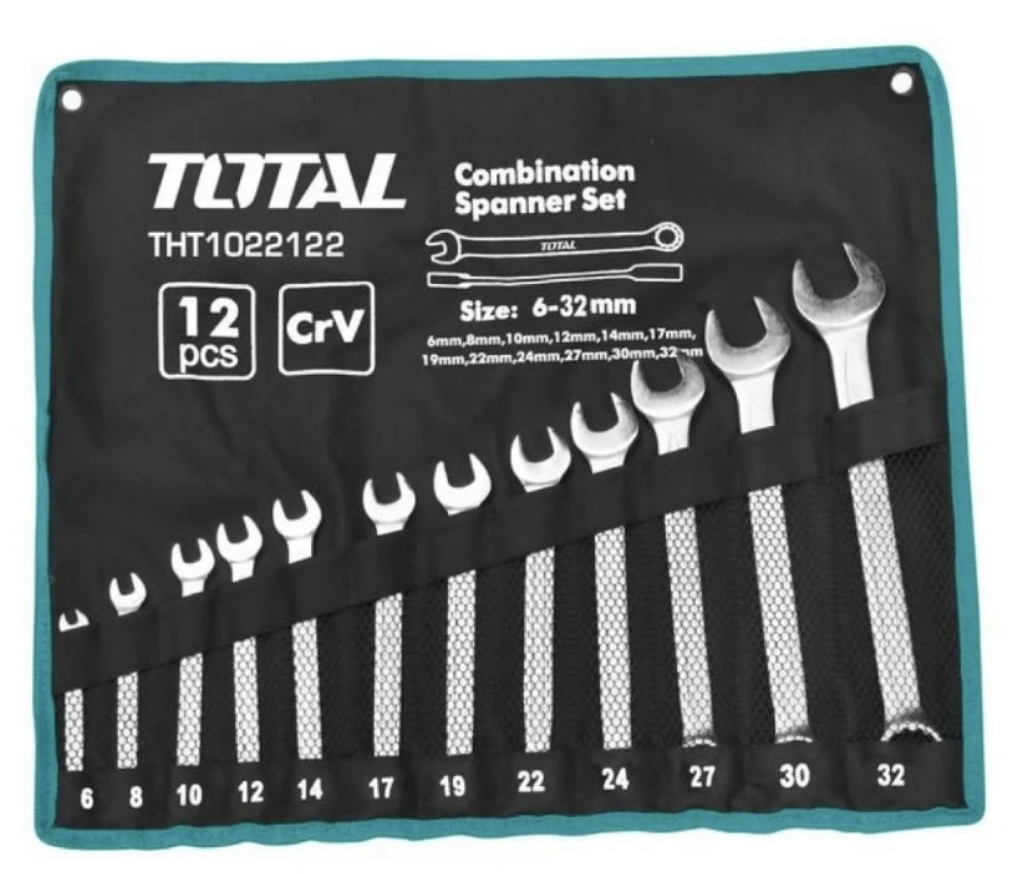 Juego De Llaves Punta Y Corona 12pcs 6-24mm Industrial - Total