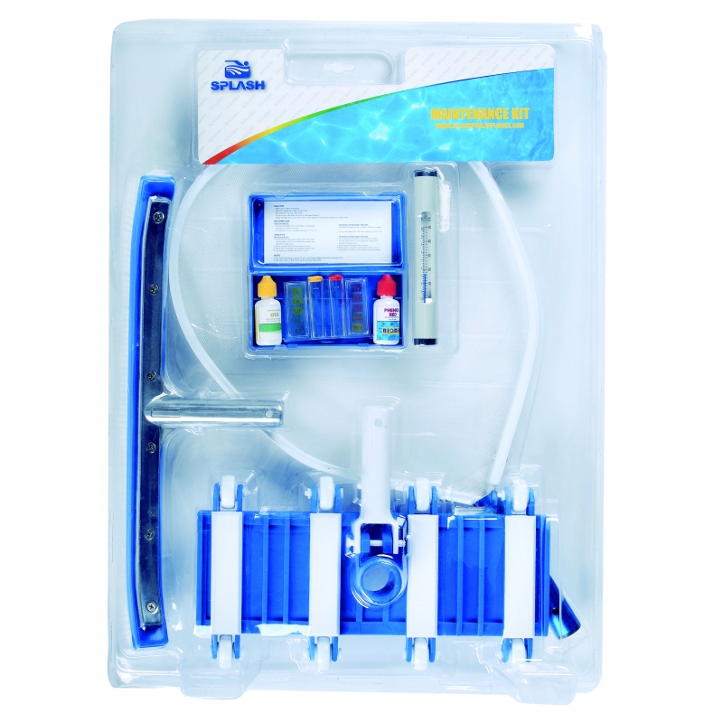 [3A05096] Kit De Mantencion Piscina 5 Productos (Recoje Hojas-Limpiafondo Ruedas Acero-Cepillo Plastico)