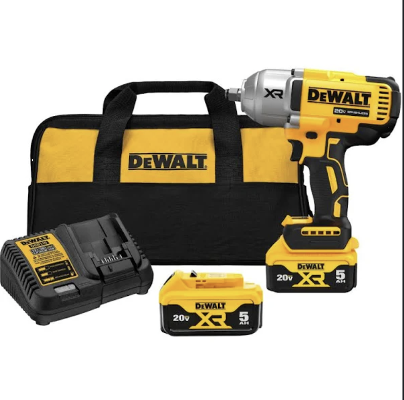 Llave de Impacto 1/2"  Dewalt 20V MAX XR Brushless I 2 baterías 5AH + cargador + Bolso de traslado DCF900P2-B2
