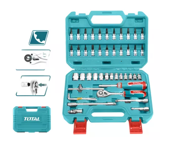 Maleta 46 piezas  y Dados 1/4 Industrial