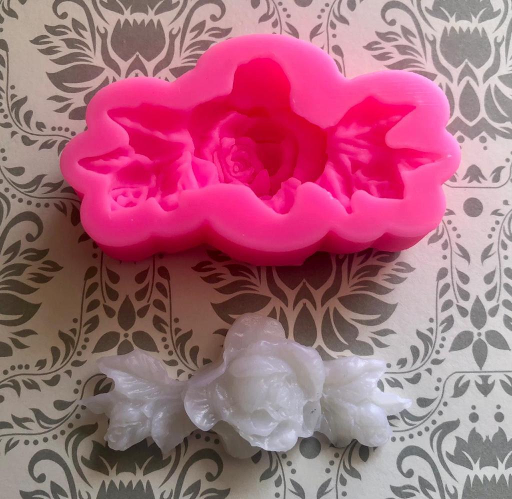 [8F03015] Molde Silicona - Rosa Simple Pequeño (6 X 3.5 Cm)