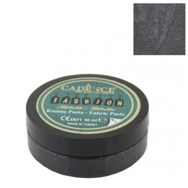 [8E01084] Pasta Textil Metalizada Negro - Cadence (50ml)