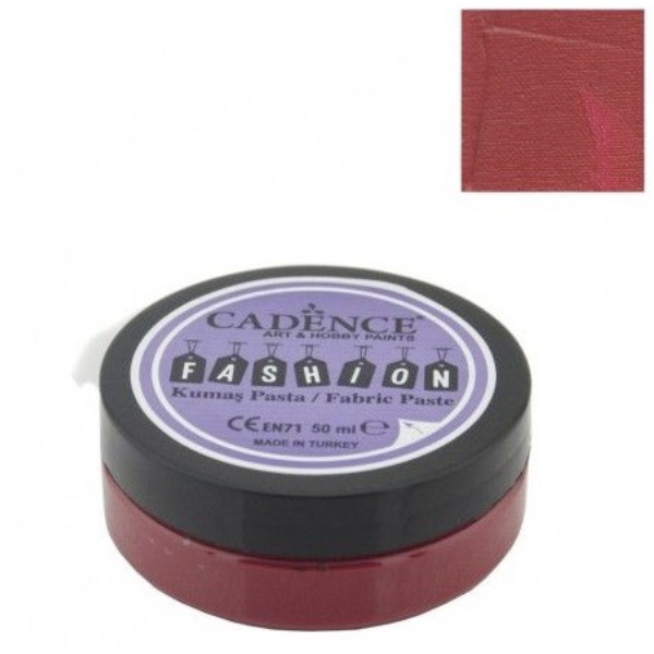[8E01086] Pasta Textil Metalizada Rojo Carmesi - Cadence (50ml)