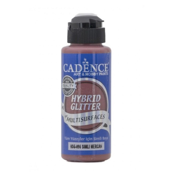 [8H01049] Pintura Acrilica Hybrid Glitter- Coral Hsg-096 Cadence (120ml)