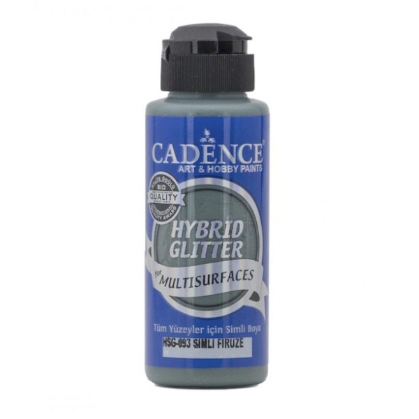 [8H01047] Pintura Acrilica Hybrid Glitter- Turquesa Hsg-093 Cadence (120ml)