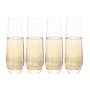 Set 4 Vasos Champagne Glasso