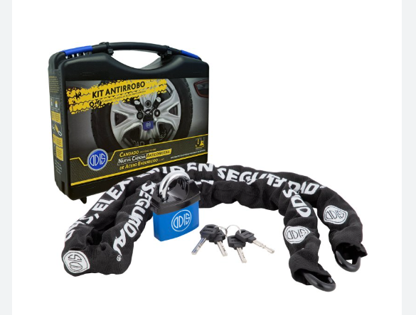 [9F02013] Set Auto Odis Off Road (candado 60mm+cadena10c1.4mt) Resguardo Rueda repuesto Veh.