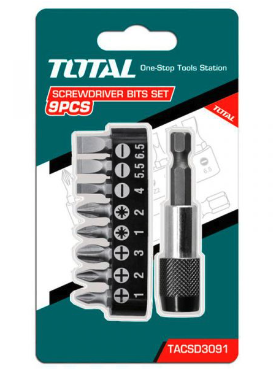 [3F240] Set Punta Destornillador Adaptador Total 10 Piezas