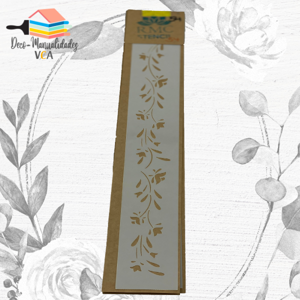 [8A01054] Stencil Arabesco Flores Borde (4x30 Cm) - Rmc