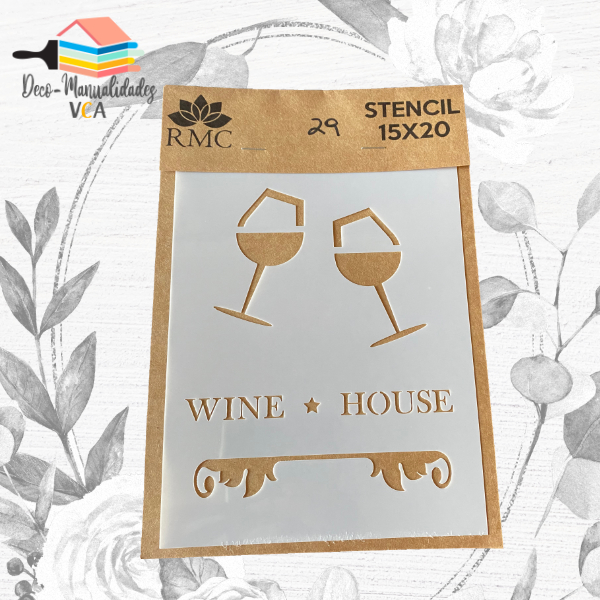 [8A03029] Stencil Copas Wine House (15x20 Cm) - Rmc