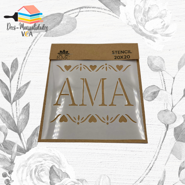 Stencil Frases: Ama (20x20 Cm) - Rmc