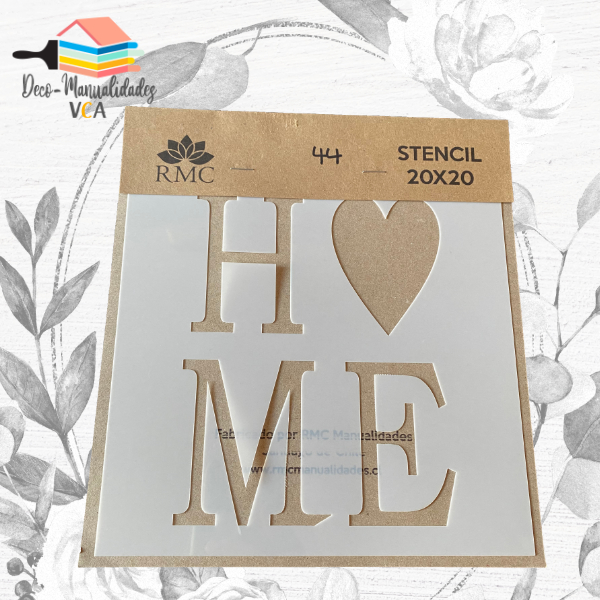 Stencil Frases: Home (20x20 Cm) - Rmc