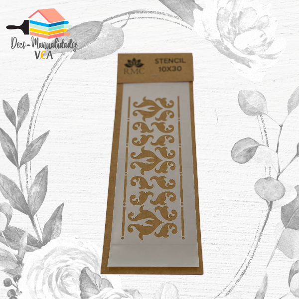 [8A01028] Stencil Guirnalda Arabesca 5 (10x30 Cm) - Rmc