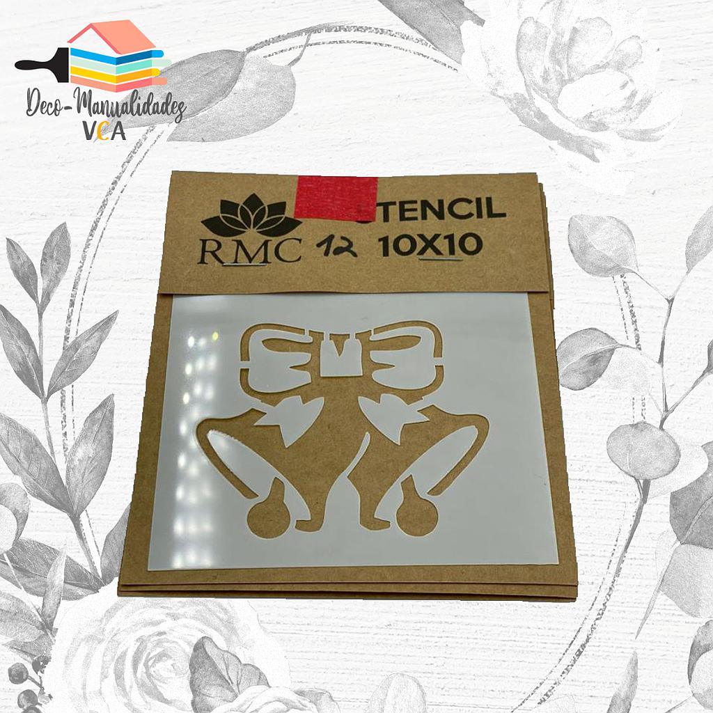 [8A07012] Stencil Navidad: Campanas Grandes (10x10 Cm) - Rmc