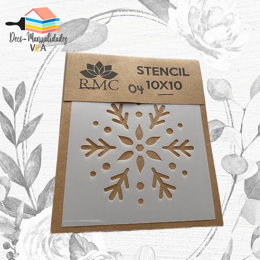 [8A07004] Stencil Navidad: Copo Nieve 2 (10x10 Cm) - Rmc