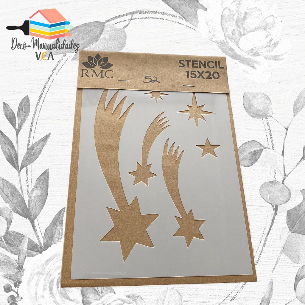 [8A07052] Stencil Navidad: Estrellas Fugaces (15x20 Cm) - Rmc