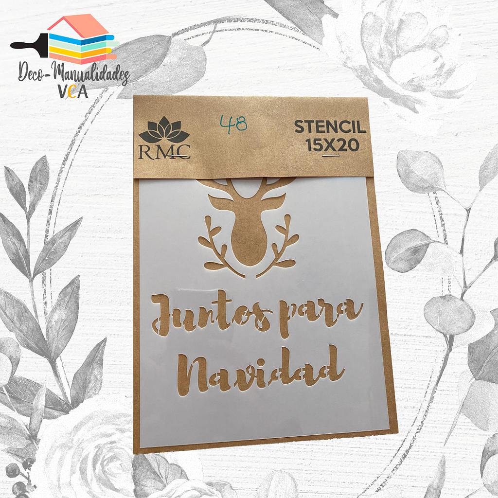 [8A07048] Stencil Navidad: Juntos Para Navidad Y Reno (15x20 Cm) - Rmc