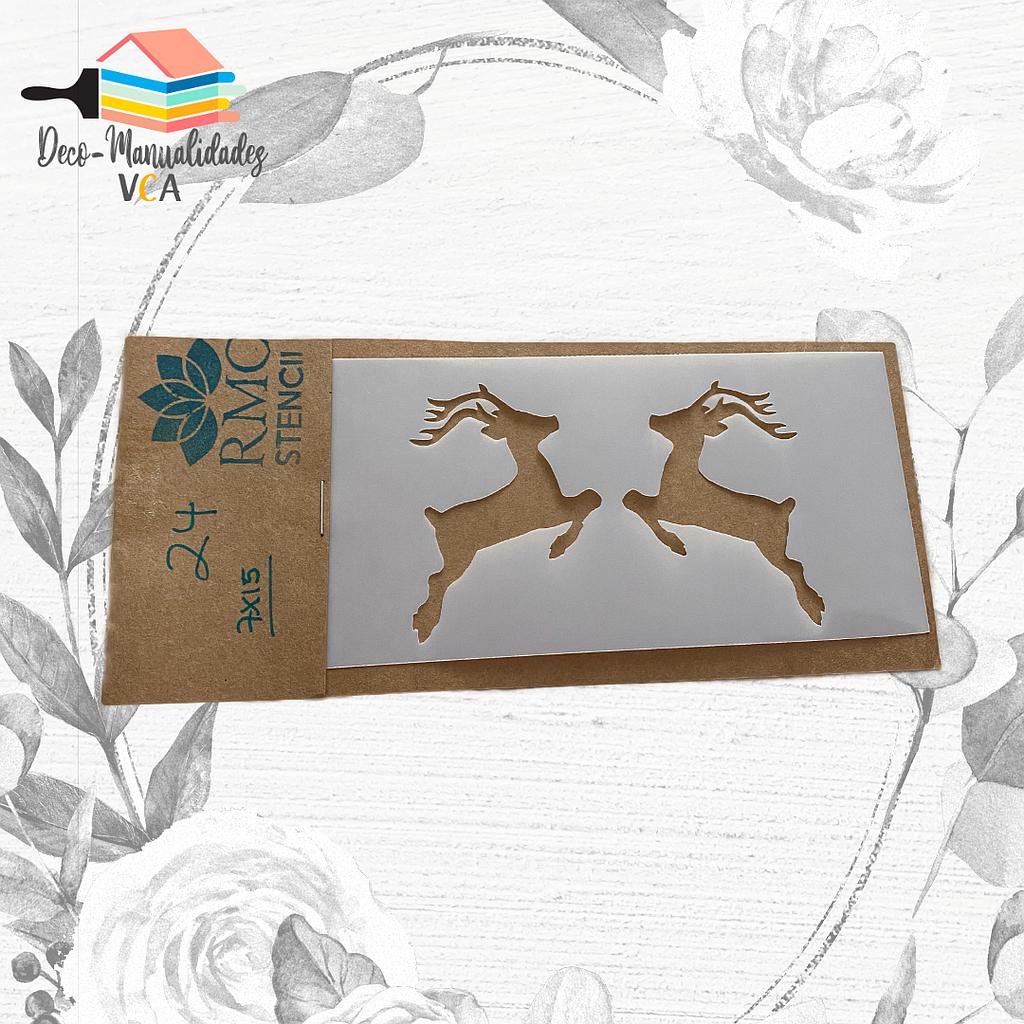 [8A07024] Stencil Navidad: Renos (7x15 Cm) - Rmc