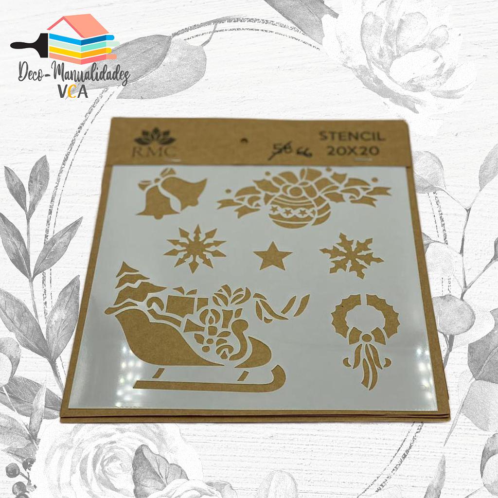 [8A07058] Stencil Navidad: Varios (20x20 Cm) - Rmc