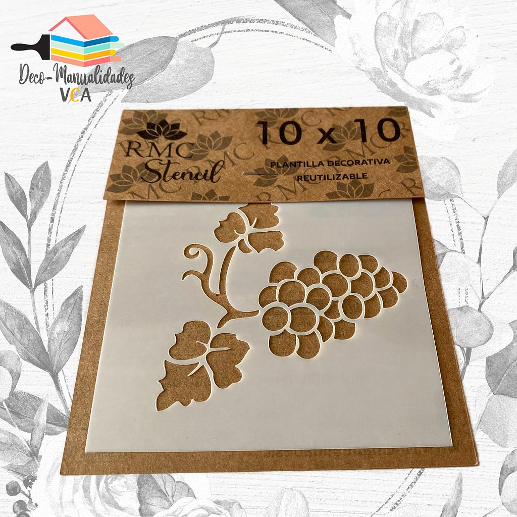 [8A03011] Stencil Racimo Uvas (10x10 Cm) - Rmc