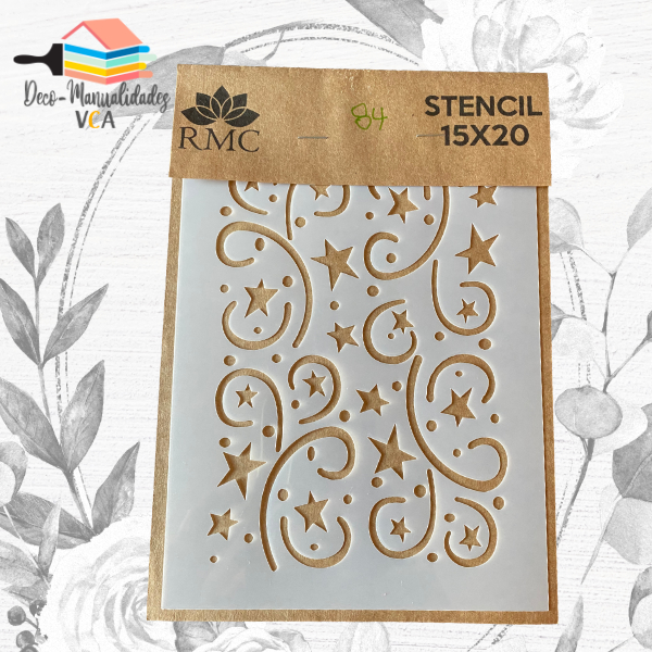 [8A02084] Stencil Red Estrellas Y Curvas (15x20 Cm) - Rmc