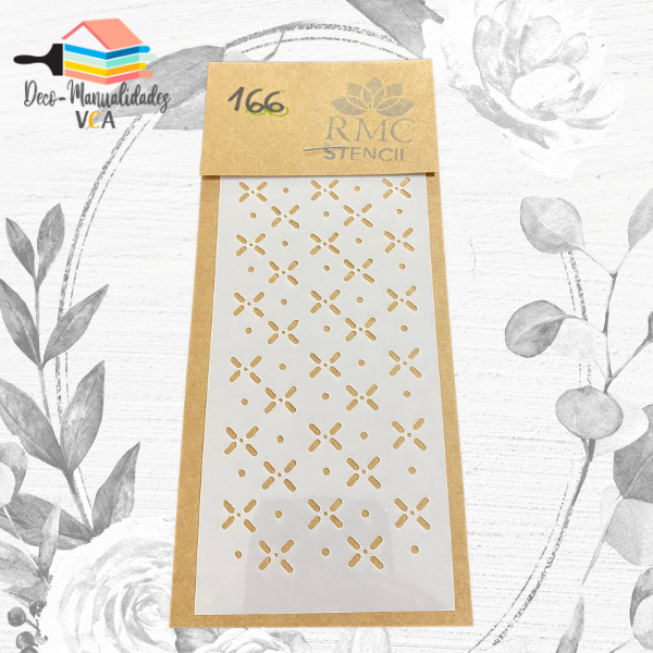 [8A02166] Stencil Red Flores Y Malla (7x15 Cm) - Rmc